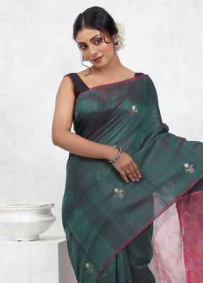 Green Matka Pure Silk Saree With Blouse Piece