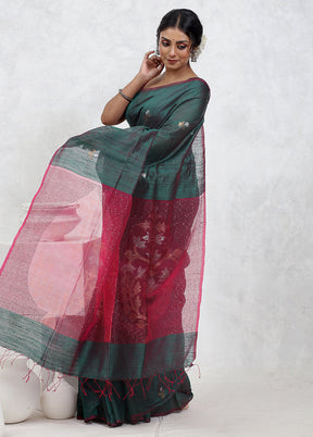 Green Matka Pure Silk Saree With Blouse Piece