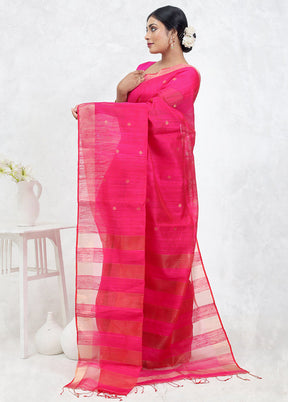 Pink Matka Pure Silk Saree Without Blouse Piece - Indian Silk House Agencies