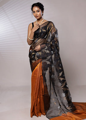 Black Matka Pure Silk Saree With Blouse Piece - Indian Silk House Agencies