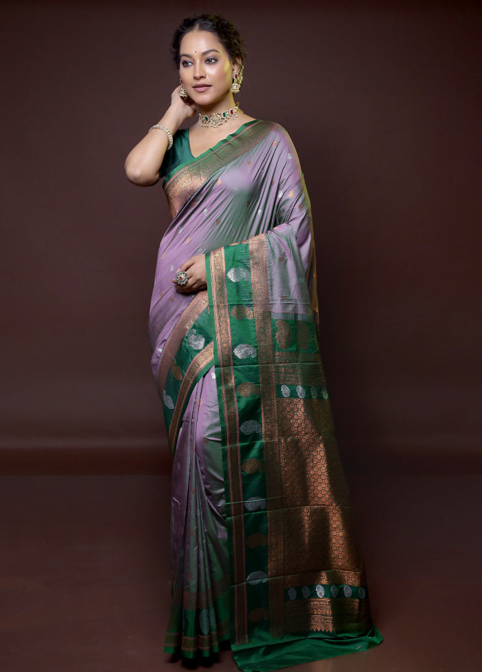 Green Kanjivaram Silk Saree With Blouse Piece