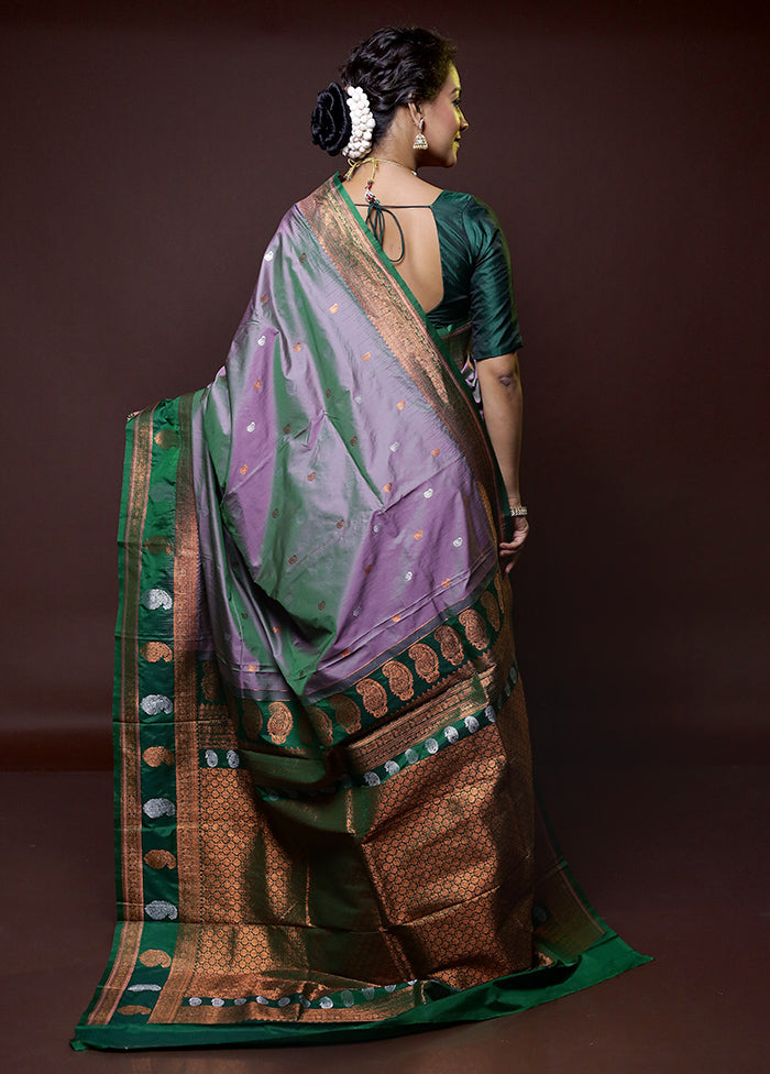 Green Kanjivaram Silk Saree With Blouse Piece