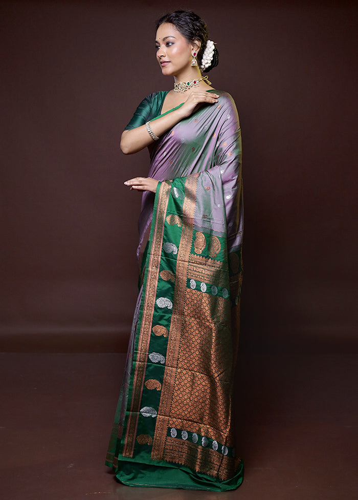 Green Kanjivaram Silk Saree With Blouse Piece