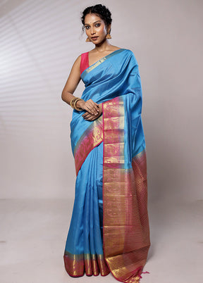 Pink Dupion Silk Saree With Blouse Piece