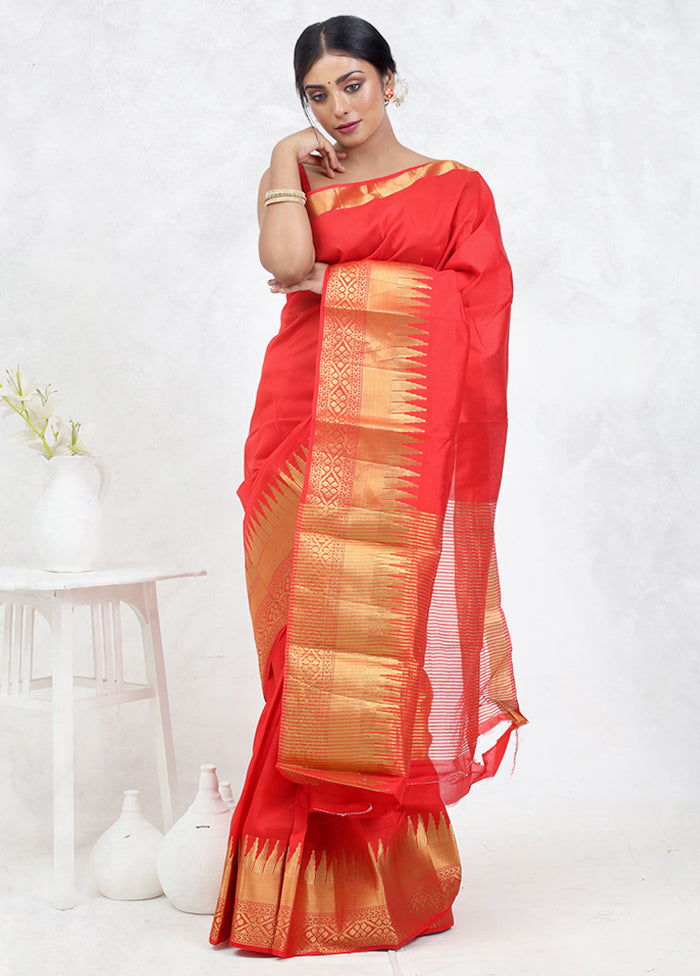 Pink Dupion Silk Saree Without Blouse Piece - Indian Silk House Agencies