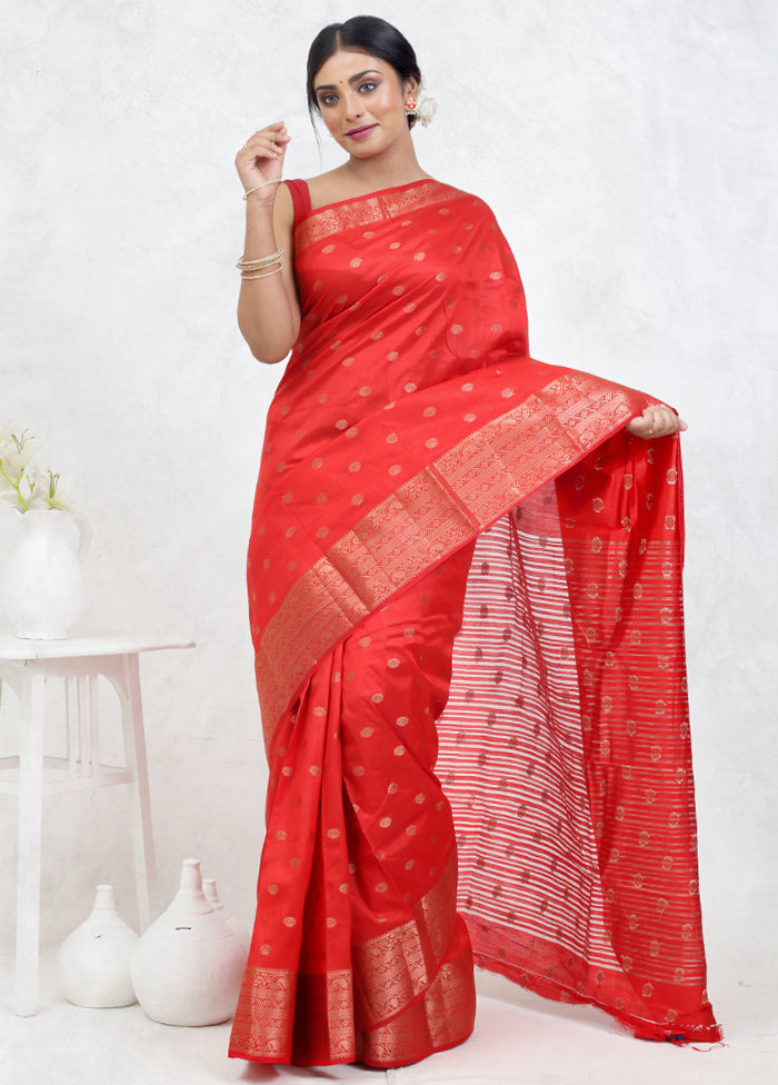 Pink Dupion Silk Saree Without Blouse Piece - Indian Silk House Agencies