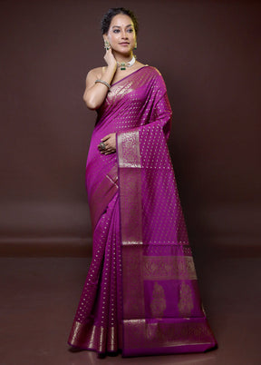 Pink Kora Silk Saree With Blouse Piece