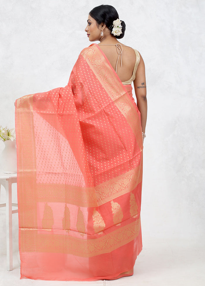 Pink Kora Silk Saree Without Blouse Piece - Indian Silk House Agencies