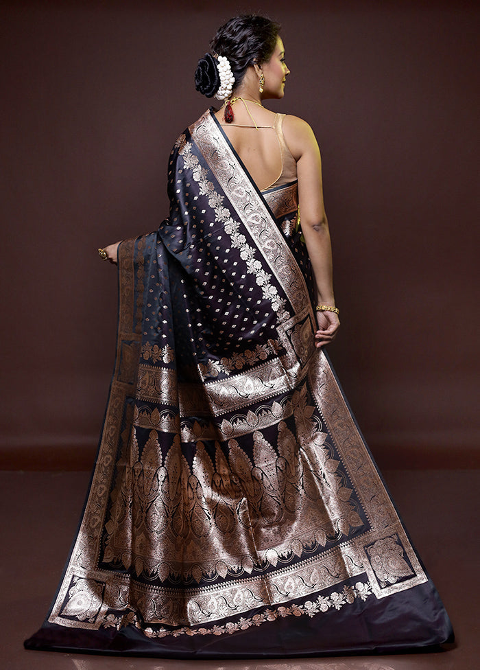 Maroon Banarasi Silk Saree With Blouse Piece