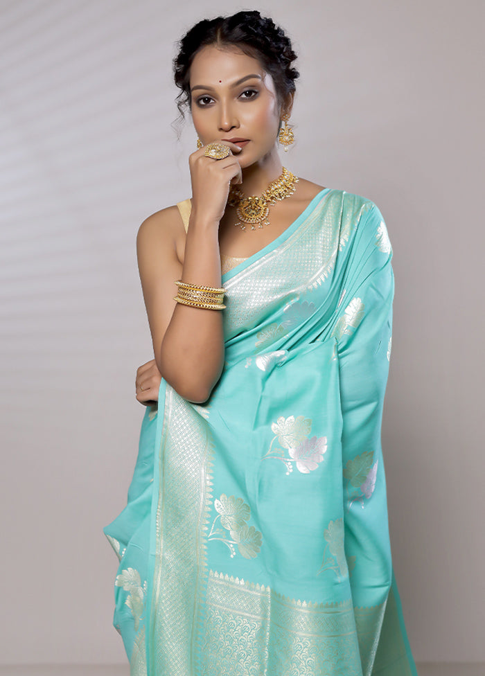 Green Tussar Pure Silk Saree With Blouse Piece