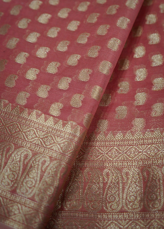 Pink Kora Silk Saree With Blouse Piece - Indian Silk House Agencies