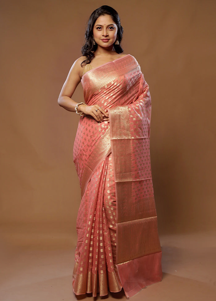 Pink Kora Silk Saree With Blouse Piece - Indian Silk House Agencies