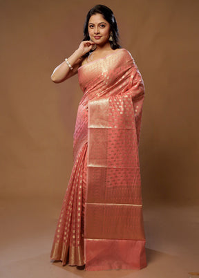 Pink Kora Silk Saree With Blouse Piece - Indian Silk House Agencies