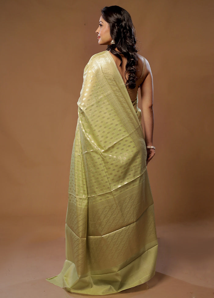 Green Kora Silk Saree With Blouse Piece - Indian Silk House Agencies