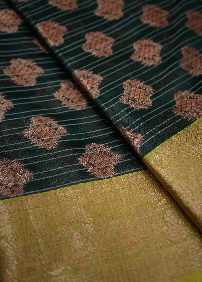 Green Kora Silk Saree With Blouse Piece - Indian Silk House Agencies