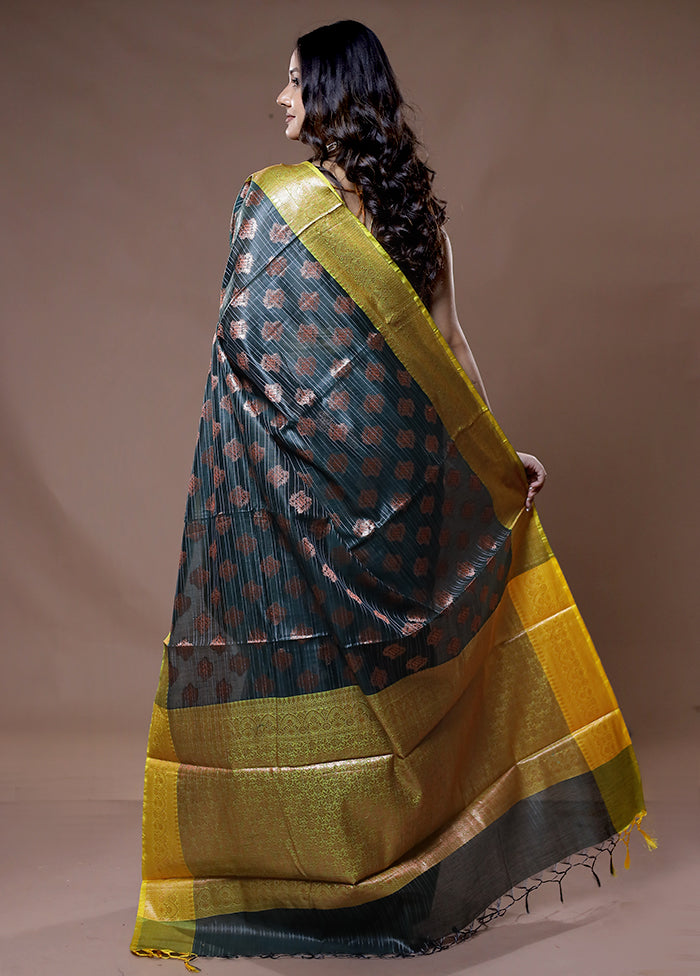 Green Kora Silk Saree With Blouse Piece - Indian Silk House Agencies