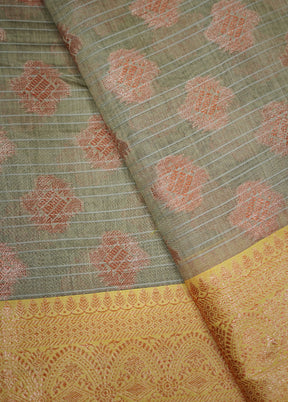 Cream Kora Silk Saree With Blouse Piece - Indian Silk House Agencies