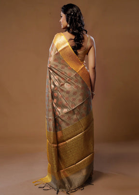 Cream Kora Silk Saree With Blouse Piece - Indian Silk House Agencies