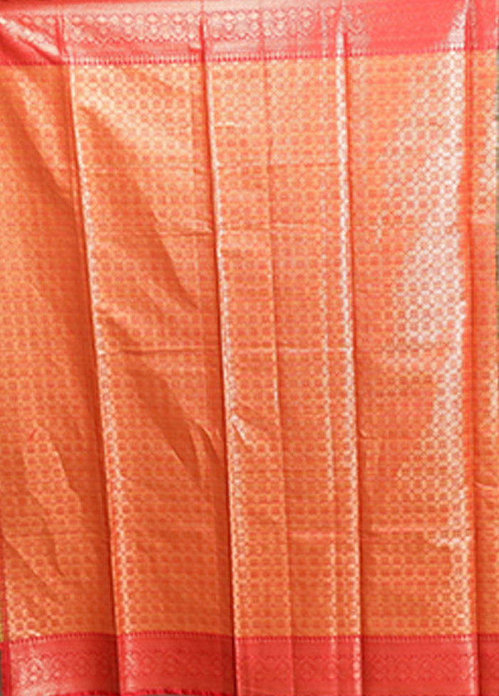 Green Kora Silk Saree With Blouse Piece