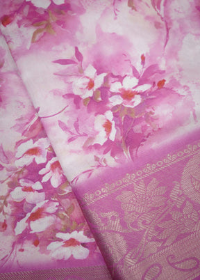 Pink Dupion Silk Saree With Blouse Piece - Indian Silk House Agencies