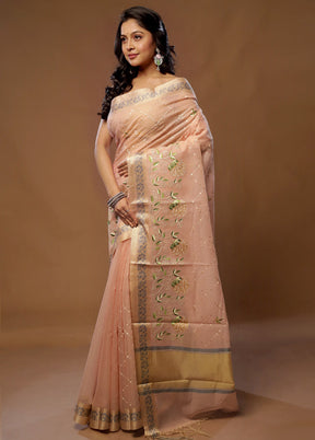 Pink Cotton Saree With Blouse Piece - Indian Silk House Agencies