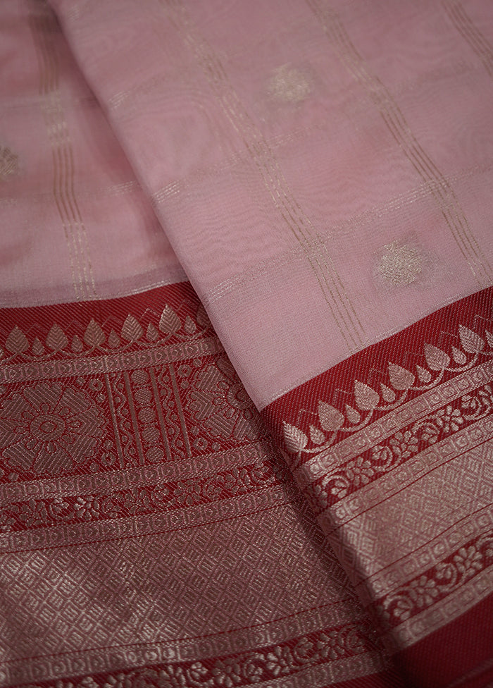 Pink Cotton Saree With Blouse Piece - Indian Silk House Agencies