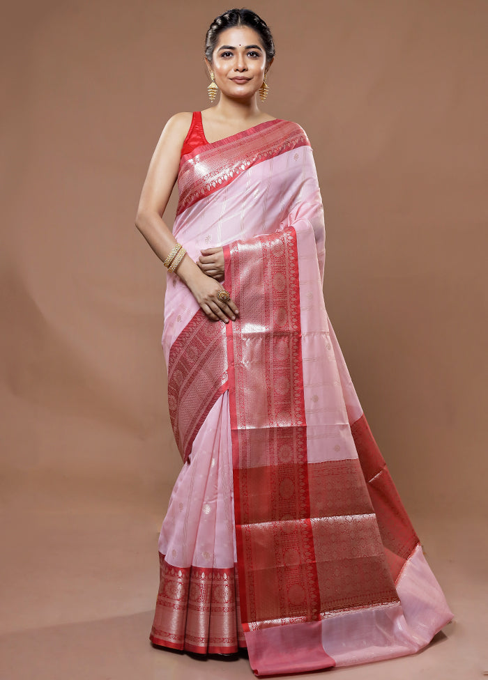 Pink Cotton Saree With Blouse Piece - Indian Silk House Agencies