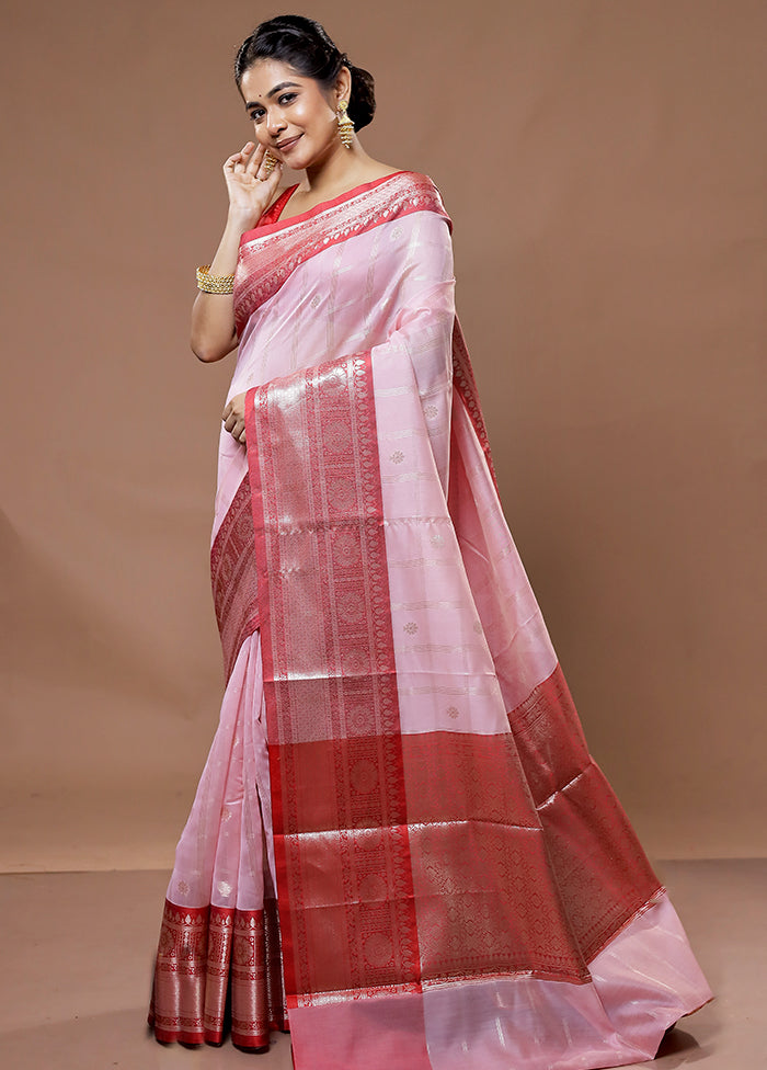 Pink Cotton Saree With Blouse Piece - Indian Silk House Agencies