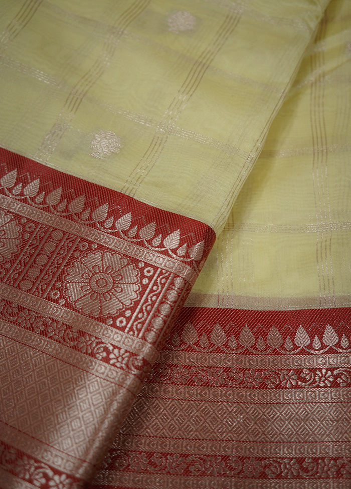 Yellow Cotton Saree With Blouse Piece - Indian Silk House Agencies