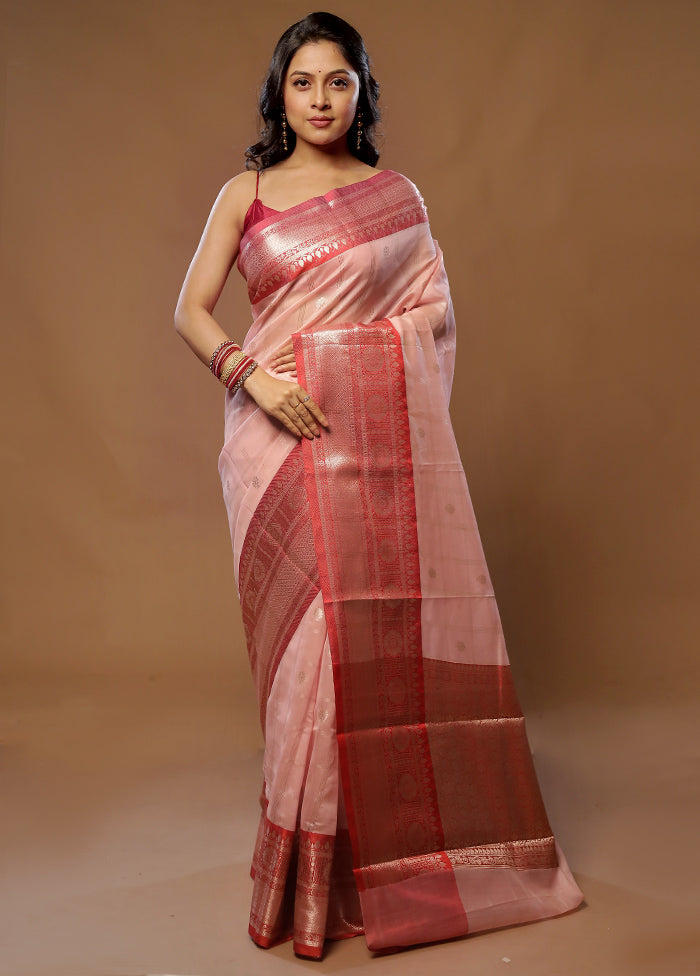 Pink Cotton Saree With Blouse Piece - Indian Silk House Agencies