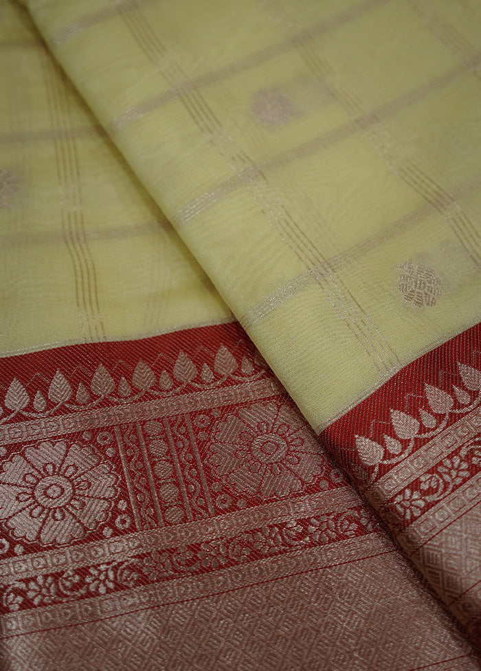 Yellow Cotton Saree With Blouse Piece - Indian Silk House Agencies