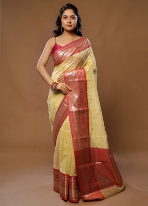 Yellow Cotton Saree With Blouse Piece - Indian Silk House Agencies