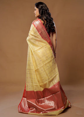 Yellow Cotton Saree With Blouse Piece - Indian Silk House Agencies