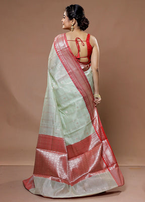 Green Cotton Saree With Blouse Piece - Indian Silk House Agencies