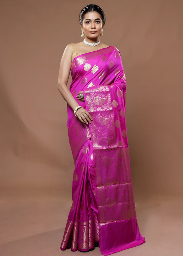 Pink Kora Silk Saree With Blouse Piece - Indian Silk House Agencies