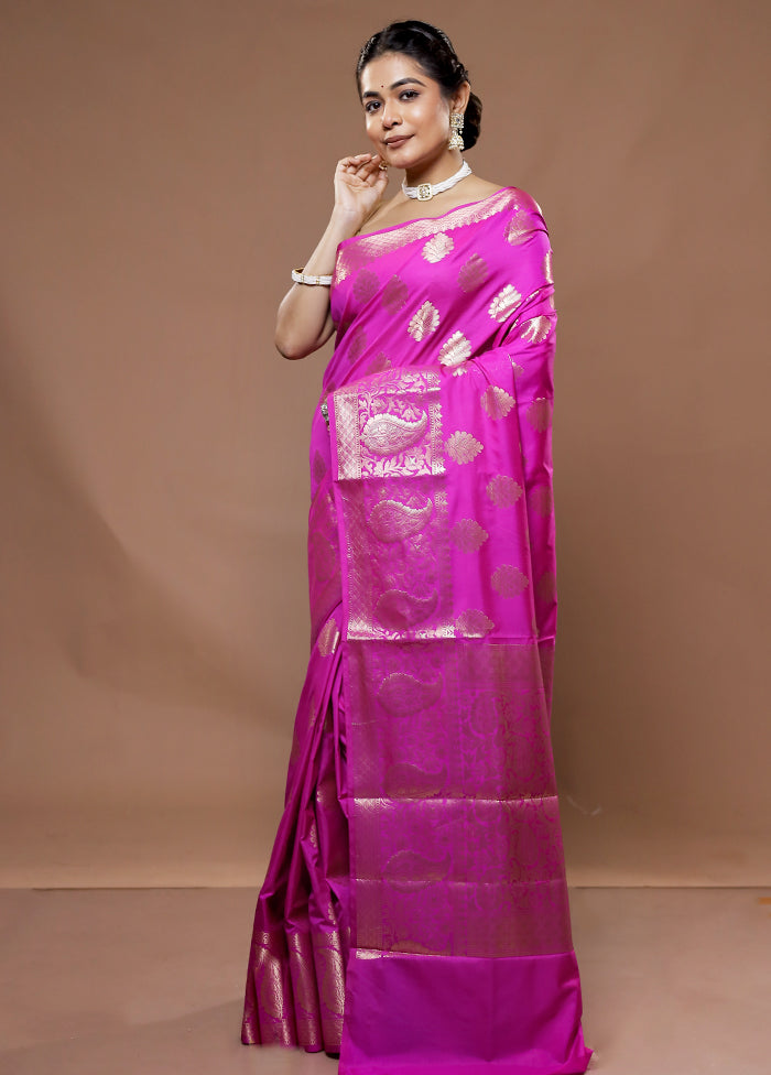 Pink Kora Silk Saree With Blouse Piece - Indian Silk House Agencies