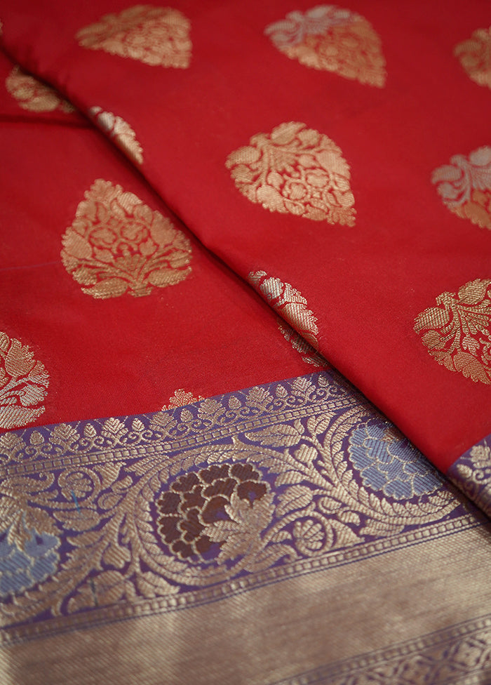 Red Kora Silk Saree With Blouse Piece - Indian Silk House Agencies