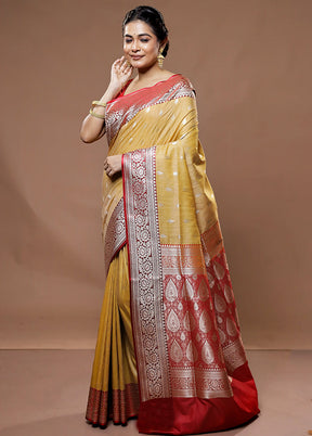 Cream Tussar Silk Saree With Blouse Piece - Indian Silk House Agencies