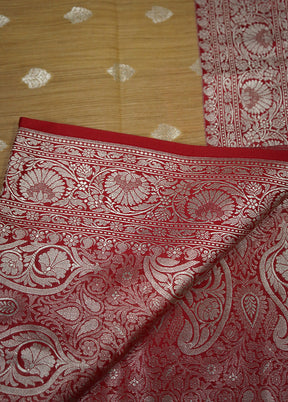 Cream Tussar Silk Saree With Blouse Piece - Indian Silk House Agencies