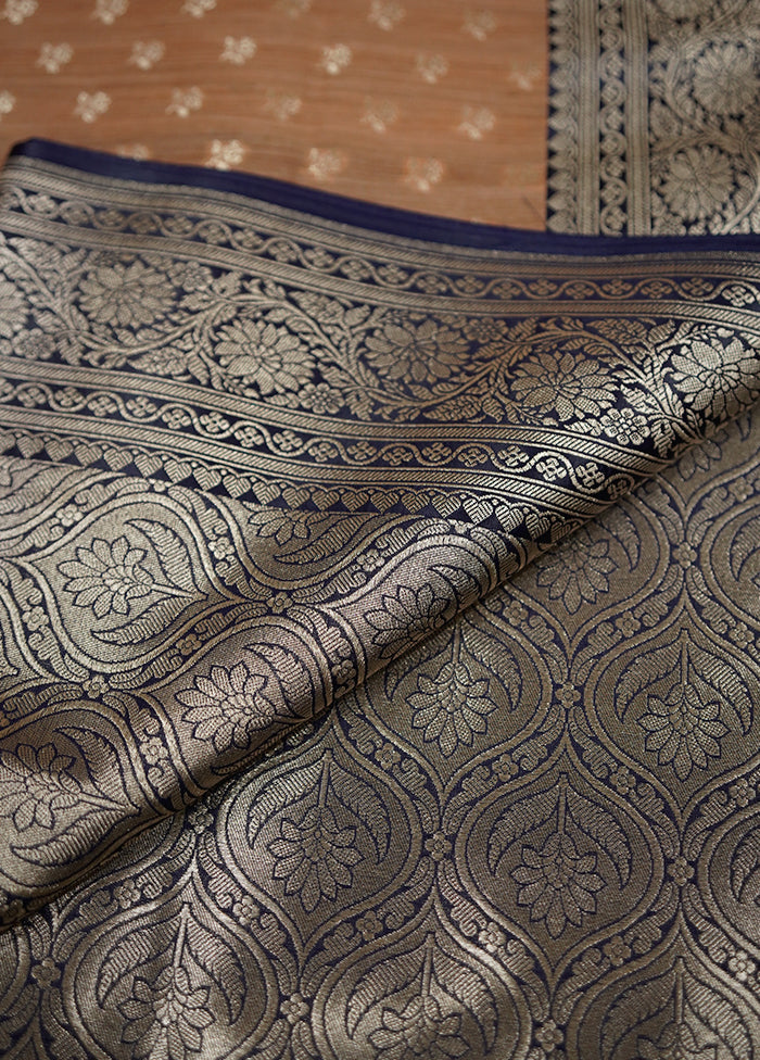 Rust Tussar Silk Saree With Blouse Piece - Indian Silk House Agencies