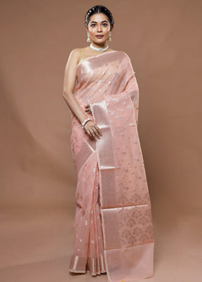 Pink Organza Saree With Blouse Piece - Indian Silk House Agencies