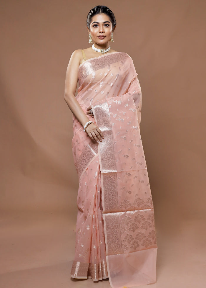 Pink Organza Saree With Blouse Piece - Indian Silk House Agencies