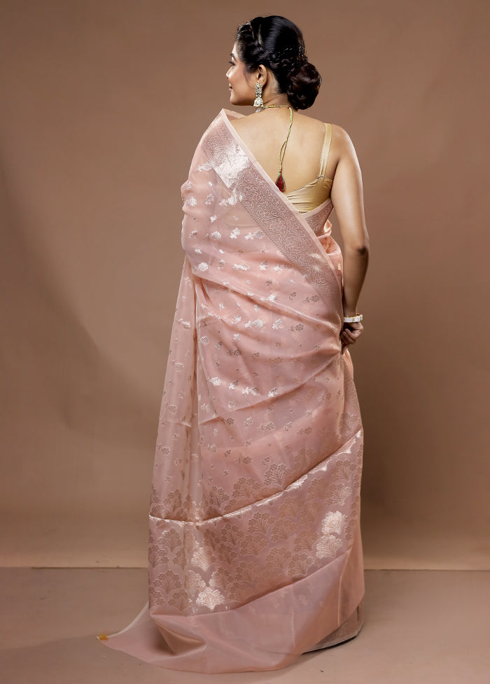 Pink Organza Saree With Blouse Piece - Indian Silk House Agencies