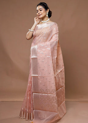 Pink Organza Saree With Blouse Piece - Indian Silk House Agencies