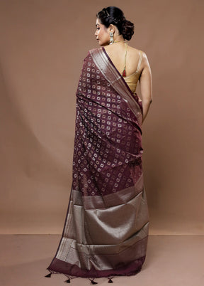 Maroon Cotton Saree With Blouse Piece - Indian Silk House Agencies