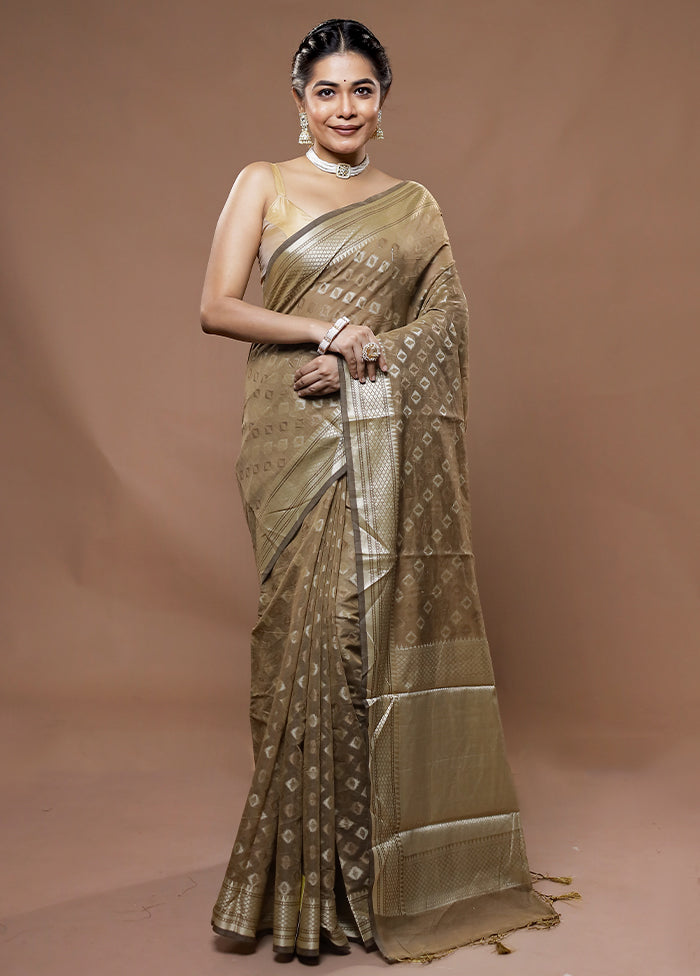 Grey Cotton Saree With Blouse Piece - Indian Silk House Agencies