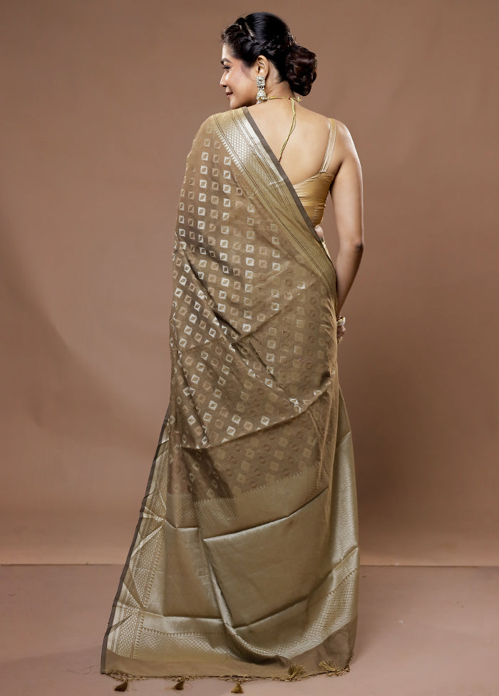 Grey Cotton Saree With Blouse Piece - Indian Silk House Agencies