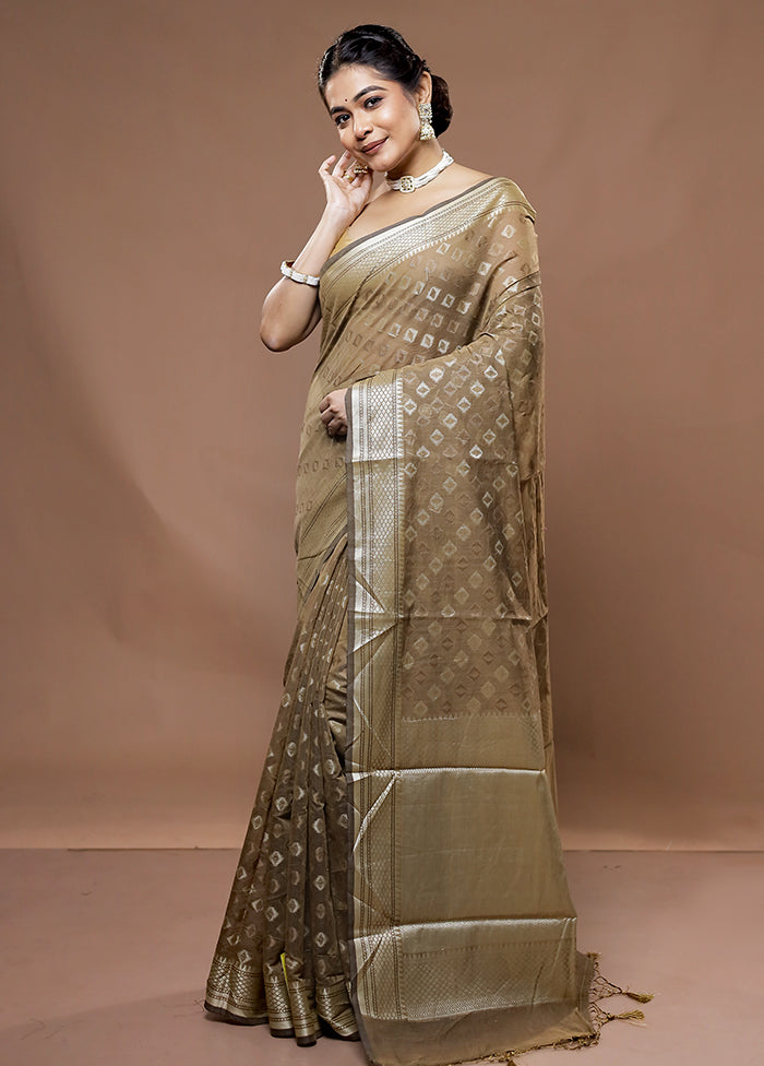 Grey Cotton Saree With Blouse Piece - Indian Silk House Agencies