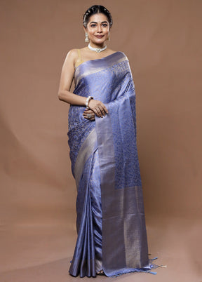 Grey Dupion Silk Saree With Blouse Piece - Indian Silk House Agencies