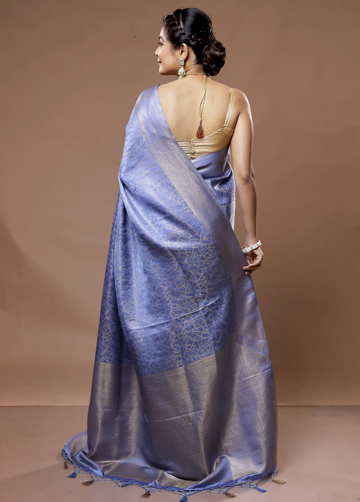 Grey Dupion Silk Saree With Blouse Piece - Indian Silk House Agencies